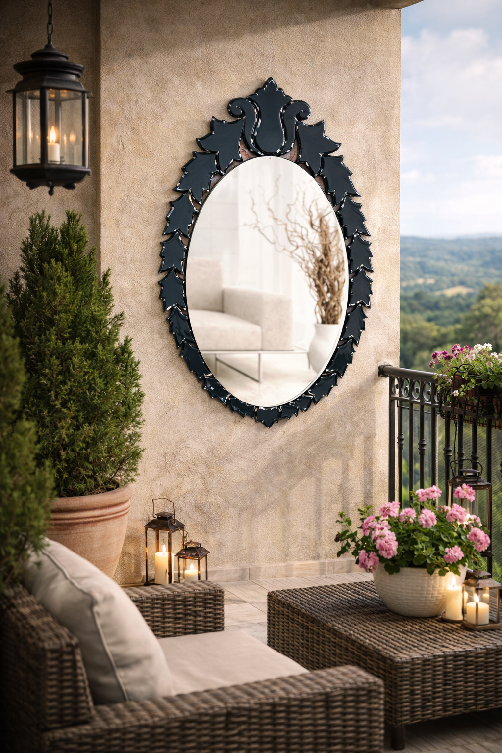 Ebony Leaf Oval Mirror Ebony Leaf Oval Mirror